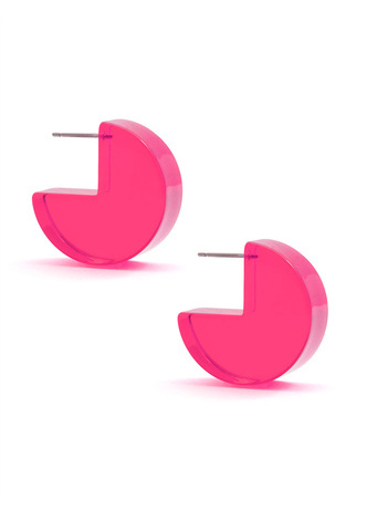 Lucite Pac-Man Huggie Earring
