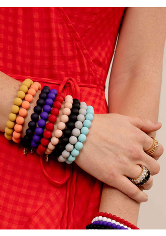 Matte Beaded Stretch Bracelet