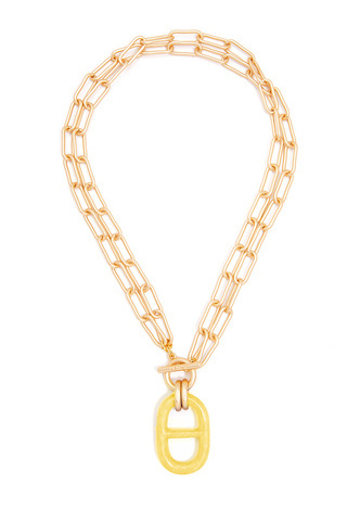 Matte Link Resin Charm Necklace