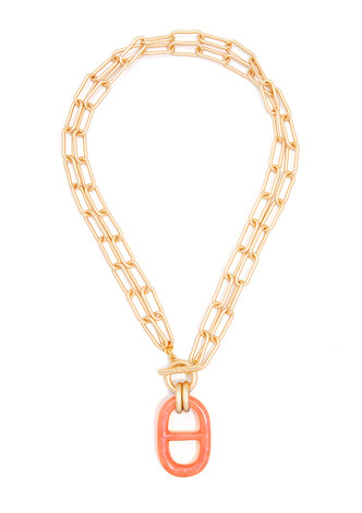 Matte Link Resin Charm Necklace