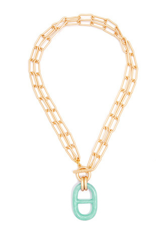 Matte Link Resin Charm Necklace