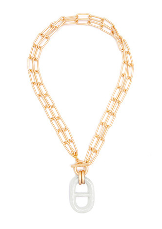 Matte Link Resin Charm Necklace