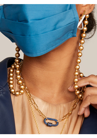 Matte Metallic Beaded Convertible Mask Chain