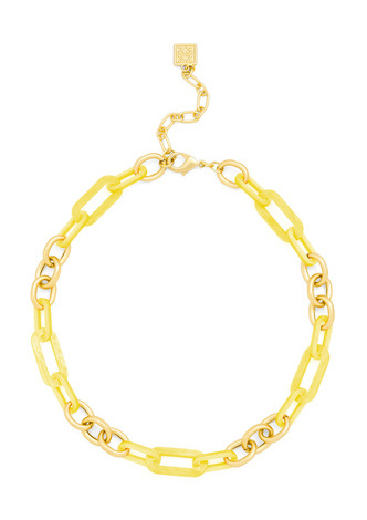 Metal and Resin Link Collar Necklace