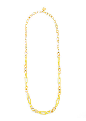 Metal and Resin Link Long Necklace