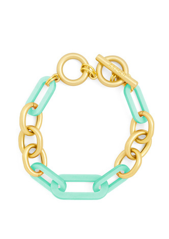 Metal and Resin Link Toggle Bracelet