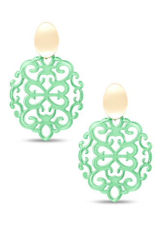 Modern Damask Pattern Resin Drop Earring