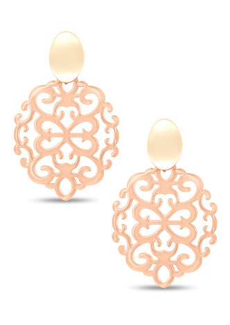 Modern Damask Pattern Resin Drop Earring