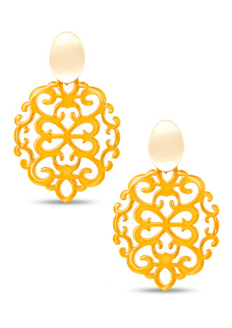 Modern Damask Pattern Resin Drop Earring