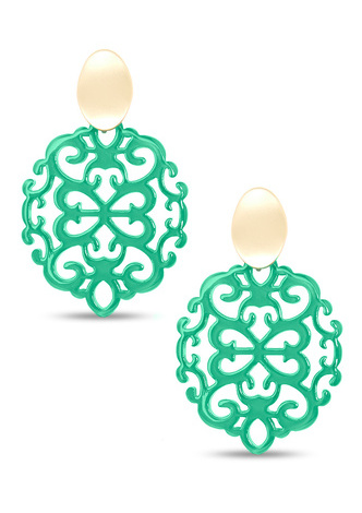 Modern Damask Pattern Resin Drop Earring