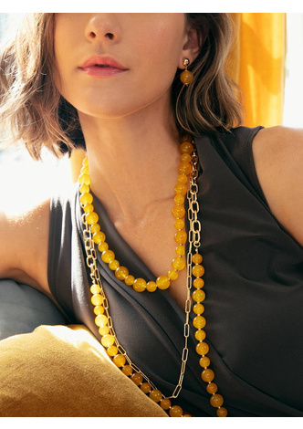 Multi-size Glass Bead Collar Necklace