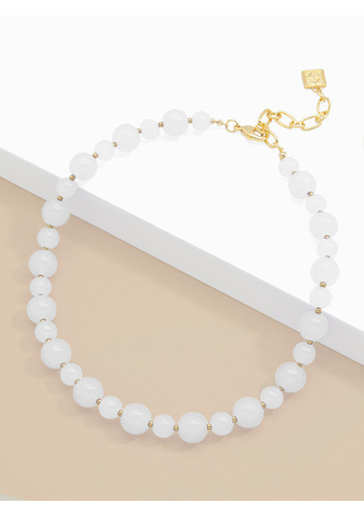 Multi-size Glass Bead Collar Necklace