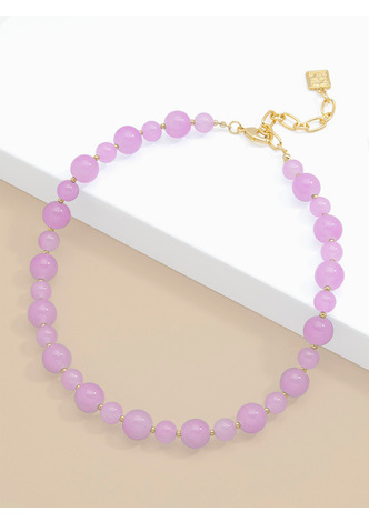 Multi-size Glass Bead Collar Necklace