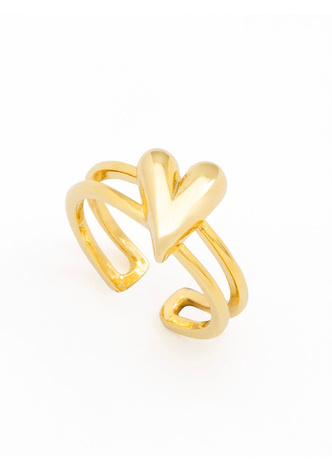 Open Heart Adjustable Ring