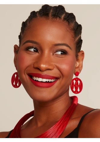 <em>Resin</em> Geometric Drop Earring