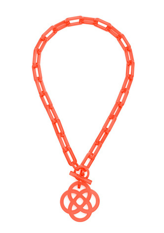 Resin Quatrefoil Link Collar Necklace