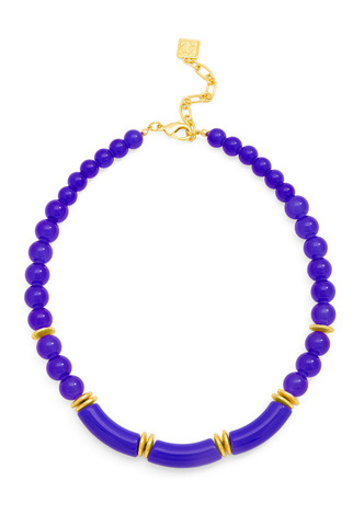 Resin Tube Glassbead Collar Necklace