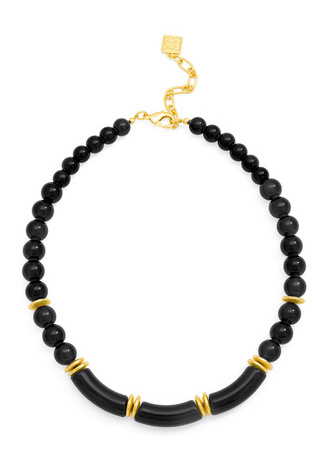 Resin Tube Glassbead Collar Necklace