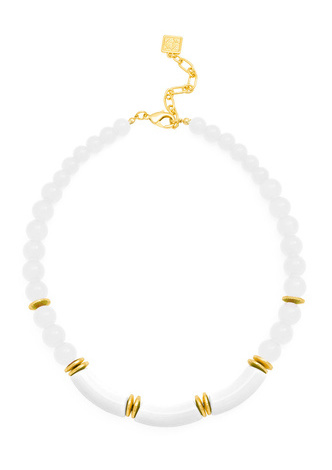 Resin Tube Glassbead Collar Necklace