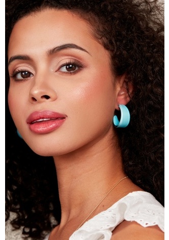 Small Chunky Resin Hoop Earring