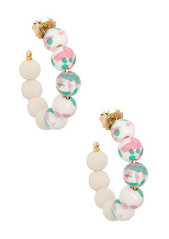 Small Mixed Beads Hoop Earring