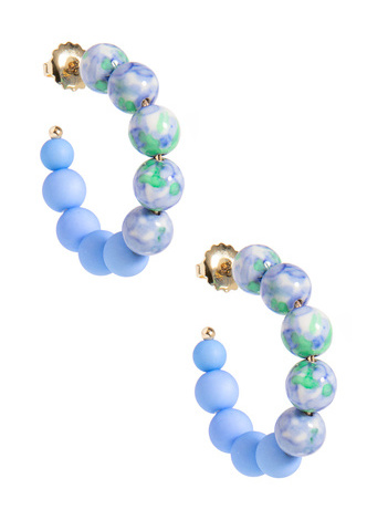 Small Mixed Beads Hoop Earring