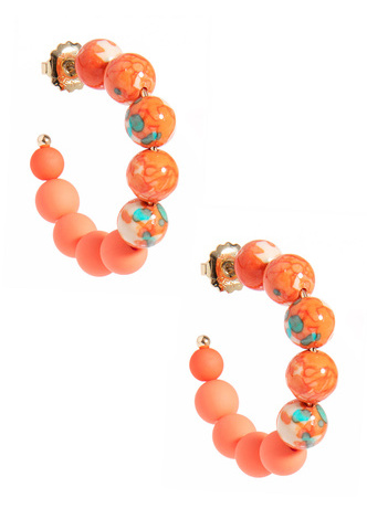 Small Mixed Beads Hoop Earring