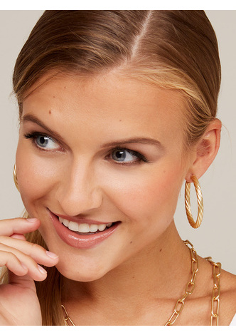 Swirled Satin Finish Statement Hoop Earring