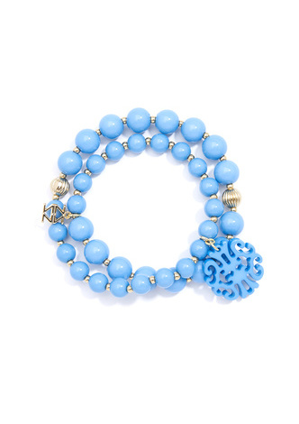 Uptown Swirl Beaded Wrap Bracelet - Navy