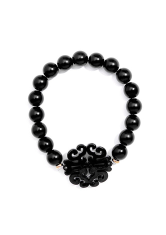 Uptown Swirl Charm Beaded Bracelet - red