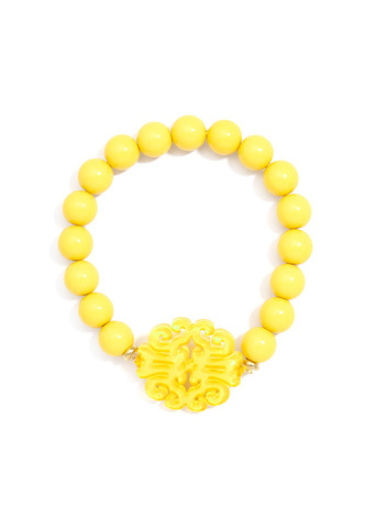 Uptown Swirl Charm Beaded Bracelet - red