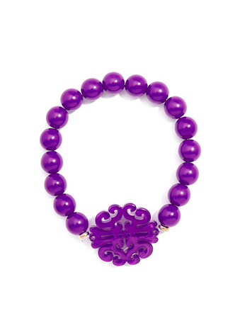 Uptown Swirl Charm Beaded Bracelet - red