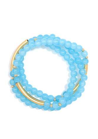 Glossy and Gold Beaded Wrap Bracelet