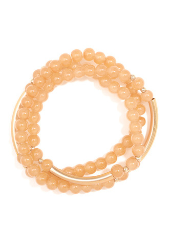 Glossy and Gold Beaded Wrap Bracelet