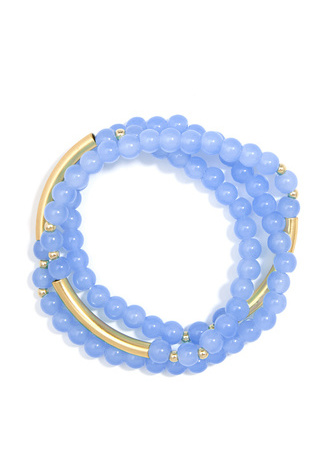 Glossy and Gold Beaded Wrap Bracelet