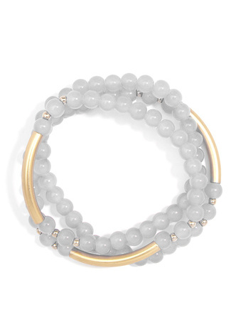 Glossy and Gold Beaded Wrap Bracelet