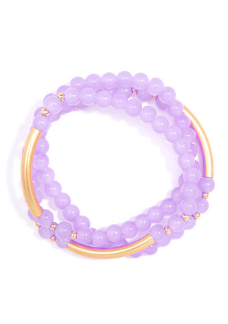 Glossy and Gold Beaded Wrap Bracelet