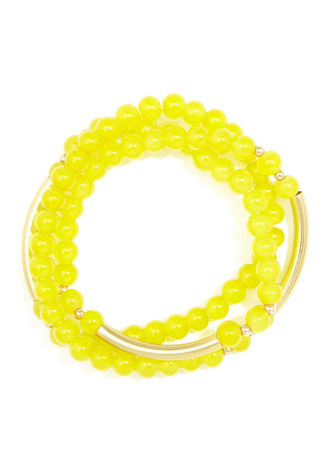 Glossy and Gold Beaded Wrap Bracelet