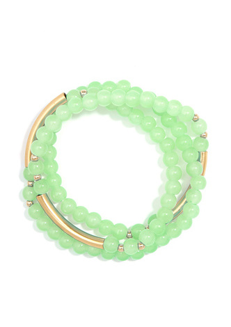 Glossy and Gold Beaded Wrap Bracelet