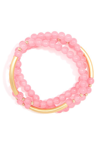 Glossy and Gold Beaded Wrap Bracelet