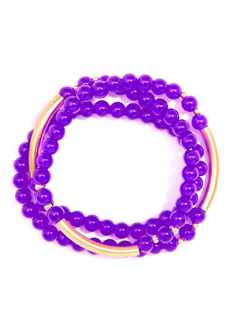 Glossy and Gold Beaded Wrap Bracelet