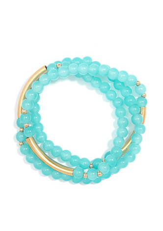 Glossy and Gold Beaded Wrap Bracelet